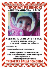 В Брянске пропала деятимесечная девочка|Фото: Лиза Алерт