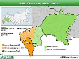 инфографика перестройки в федеральных округах СКФО ПФО ЮФО|Фото: Накануне.RU