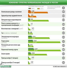инфографика Изменение структуры потребительских расходов домашних хозяйств в России|Фото: Накануне.RU