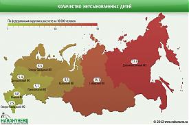 инфографика количество неусыновленных детей по федеральным округам|Фото: Накануне.RU