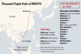 пропавший рейс Malaysia Airlines|Фото:wsj.com