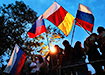 Флаги России и Южной Осетии (2022) | Фото: Chris Hondros / Getty Images