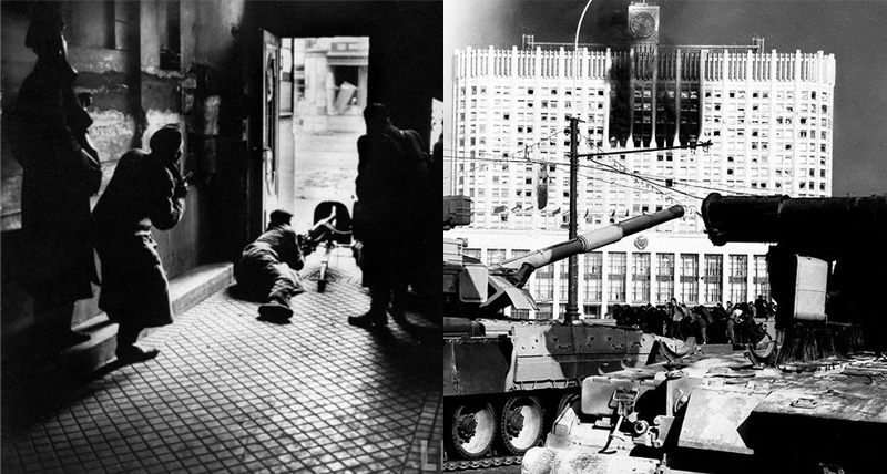 коллаж, Венгрия 1956 г., мятежники, Белый дом 1993 г.|Фото: Накануне.RU