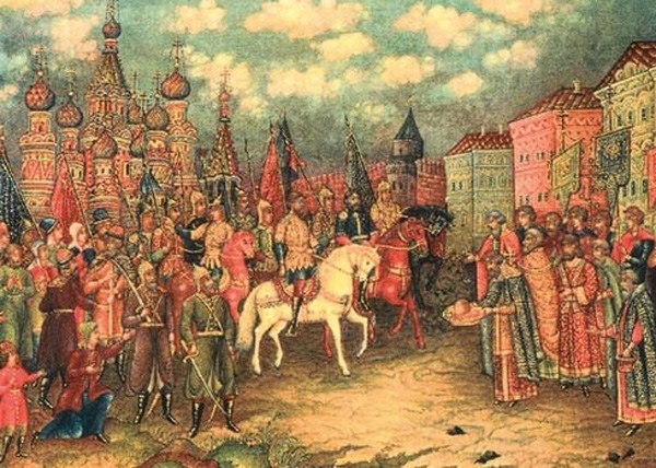 Вступление князя Пожарского и Минина в Кремль 25 октября 1612 года|Фото: