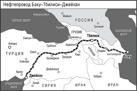 Баку тбилиси джейхан нефтепровод карта