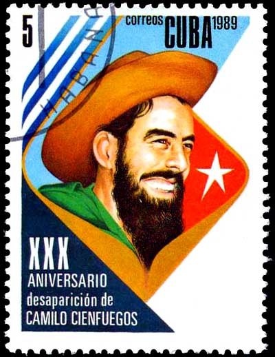Почтовая марка - герой Кубинской революции Камило Сьенфуэгос|Фото: