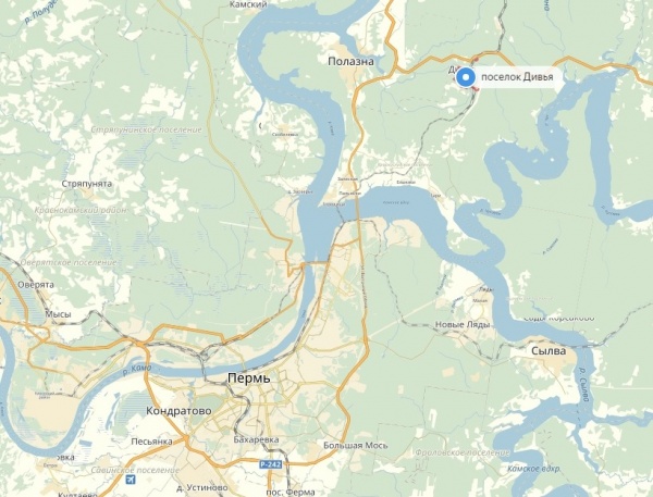 Поселок Дивья, карта|Фото: yandex.ru