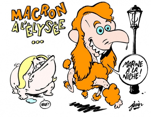 Charlie Hebdo карикатура на Макрона и Ле Пен|Фото: Charlie Hebdo