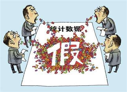Карикатура китайских медиа про ложную статистику по экономике. На плакате чиновники из цифр создали иероглиф "ложь"|Фото: epaper.qingdaonews.com