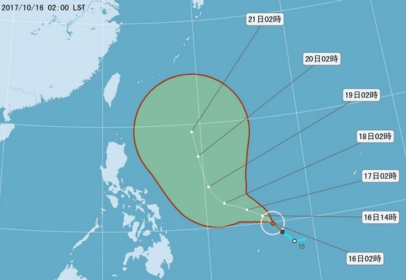 Карта распространения тайфуна Ланьэнь|Фото: http://www.huanqiu.com