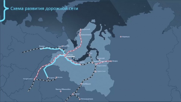 Схема развития дорожной сети Ямала|Фото: правительство.янао.рф
