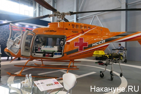 вертолёт Bell-407 с медицинским модулем, выставка "Иннопром-2018"(2018)|Фото: Накануне.RU