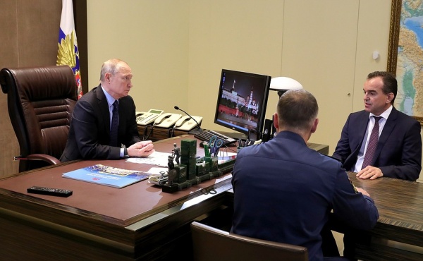 Владимир Путин, Евгений Зиничев, Вениамин Кондратьев(2018)|Фото: kremlin.ru, Пресс-служба Кремля