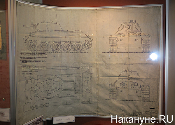 чертеж общих видов танков А-34 (Т-34), 1940 год., музей Уралвагонзавода(2018)|Фото: Накануне.RU