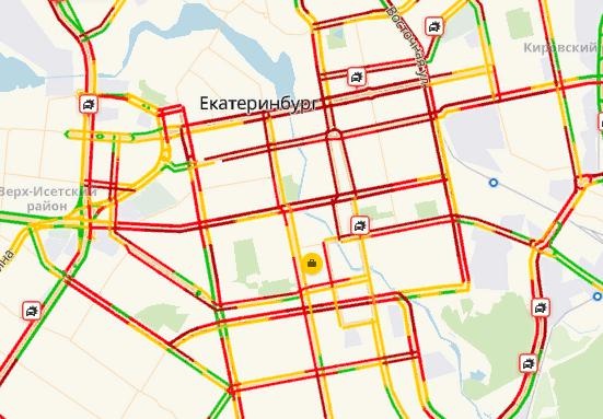 Карта пробок екатеринбург онлайн в реальном времени