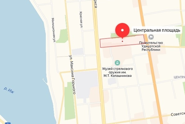 Ижевск, улица Максима Горького, Центральная площадь(2019)|Фото: yandex.ru/maps