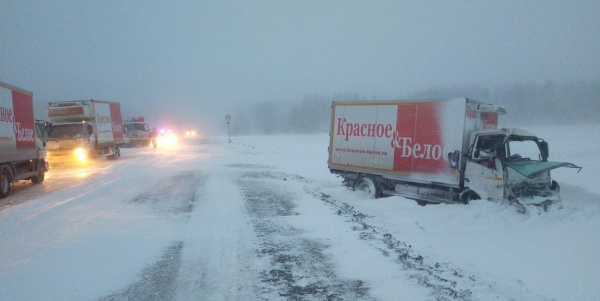 Авария, грузовик, Красное и белое, Шадринск - Ялуторовск(2020)|Фото: УГИБДД по Тюменской области