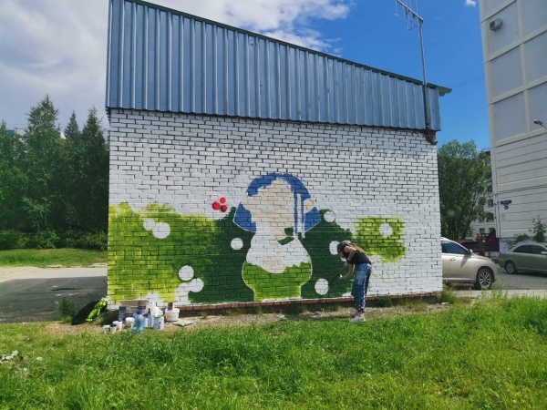 граффити, нижневартовск, девочка хантыйская(2020)|Фото: пресс-служба администрации Нижневартовска