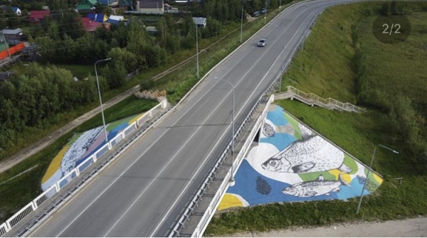 граффити, бегущая лань, мост, нижневартовск(2020)|Фото: пресс-служба администрации Нижневартовска