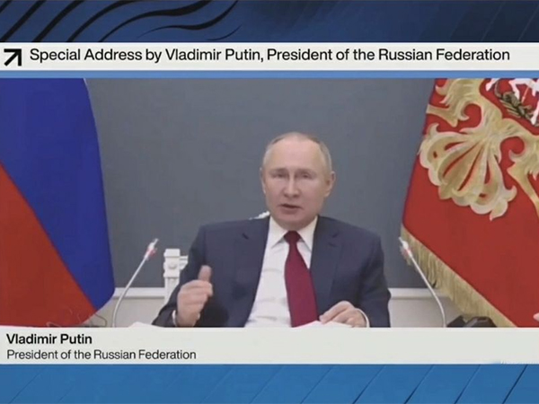 Владимир Путин на экономическом форуме в Давосе(2021)|Фото: World economic forum