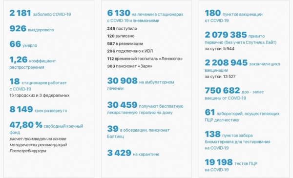 статистика, ковид, петербург, лп(2021)|Фото: www.gov.spb.ru/covid-19/
