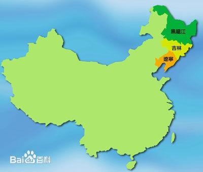 Северо-Восток КНР. Жёлтым цветом обозначена провинция Цзилинь(2021)|Фото: baike.baidu.com