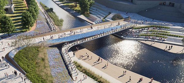 Эскиз моста через Исеть в Екатеринбурге(2022)|Фото: бюро "S&P Ландшафтная архитектура"