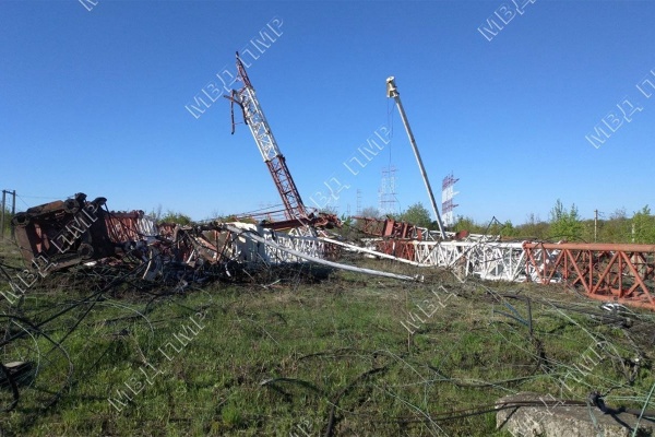 Разрушенная антенна в Приднестровье(2022)|Фото: пресс-служба МВД ПМР