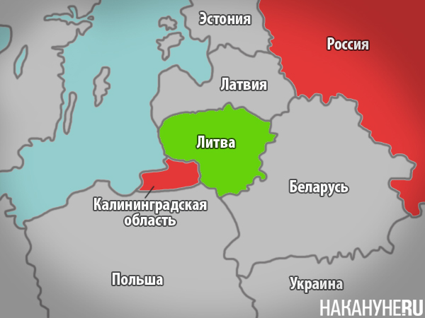 Карта Калининградской области и Литвы(2022)|Фото: Накануне.RU