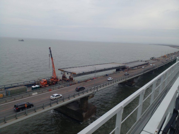 Ремонт Крымского моста после подрыва(2022)|Фото: t.me/mkhusnullin