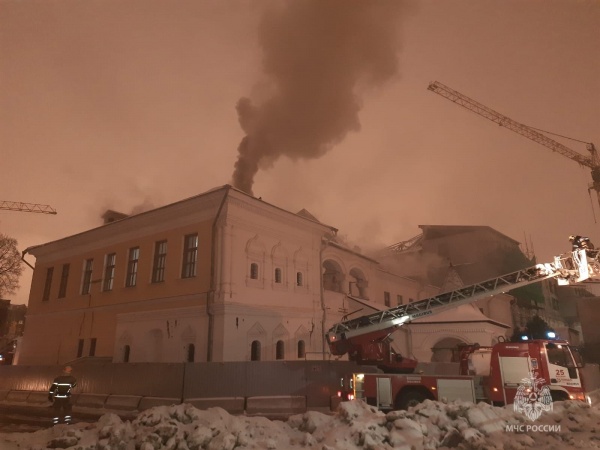 Возгорание, малый Знаменский переулок, дом 3/5, строение 4(2022)|Фото: ГУ МЧС РФ по Москве