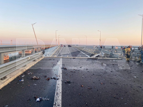 Последствия разрушения Крымского моста в июле 2023 года.(2023)|Фото: t.me/bazabazon