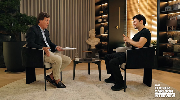 Интервью Такера Карлсона и Павла Дурова(2024)|Фото: скриншот с youtube-канала "Tucker Carlson" / youtube.com/@TuckerCarlson