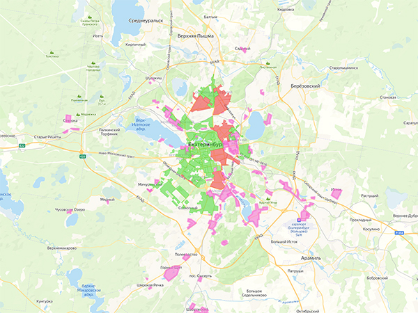 Карта подключения отопления в Екатеринбурге(2024)|Фото: "Яндекс-карты" / скриншот