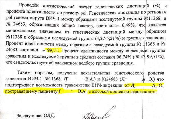 Заключение об источнике заражения ВИЧ и пострадавшем Викторе Горскове от СПИД-центра(2025)|Фото: Светлана Горскова