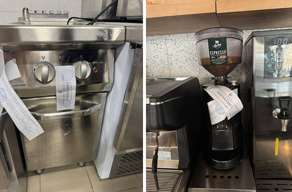 Опечатанное оборудование кафе пекарни "Поль Бейкери" на ул. Айвазовского, д. 52 в Екатеринбурге(2025)|Фото: пресс-служба ГУФССП России по Свердловской области