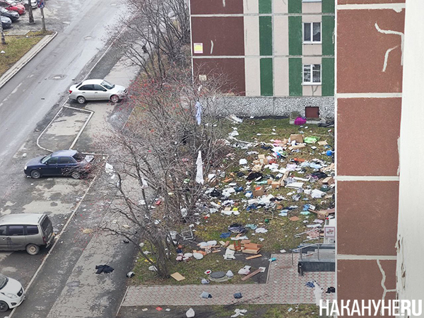 Екатеринбуржец выбрасывает вещи с окна дома на Академика Бардина 25/1(2025)|Фото: Накануне.RU Екатеринбуржец выбрасывает вещи с окна дома на Академика Бардина 25/1(2025)|Фото: Накануне.RU