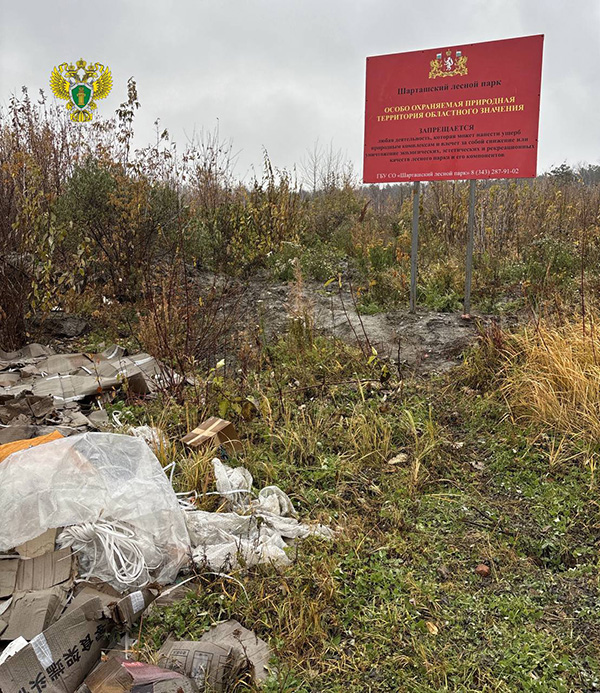Несанкционированная свалка в районе ООПТ "Шарташский лесной парк"(2025)|Фото: пресс-служба Прокуратуры Свердловской области