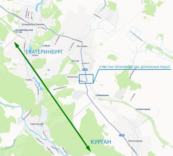 Схема ограничения движения на автодороге Екатеринбург - Шадринск - Курган(2026)|Фото: ФКУ "Уралуправтодор"