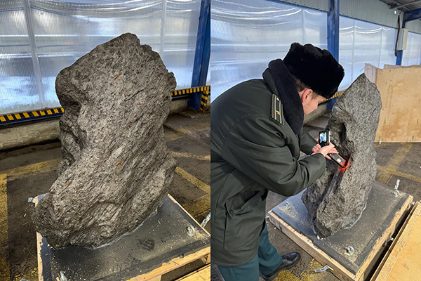 Фрагмент метеорита весом более 2,5 т не дали незаконно вывезти из России в Великобританию таможенники(2026)|Фото: пресс-служба Федеральной таможенной службы