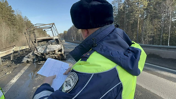 ДТП с возгоранием двух автомобилей в Тугулымском районе(2026)|Фото: Управле­ние Госавтоинспекции ГУ МВД России по Св­ердловской области