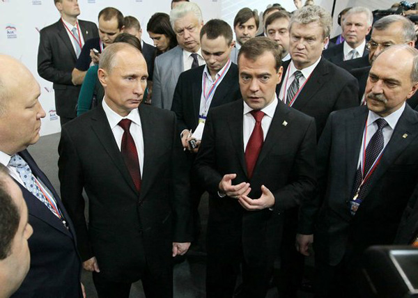 съезд единой россии, путин, медведев(2011)|Фото: kremlin.ru