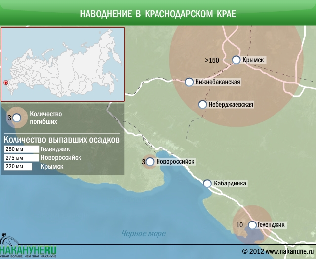 Карта подтоплений краснодарского края