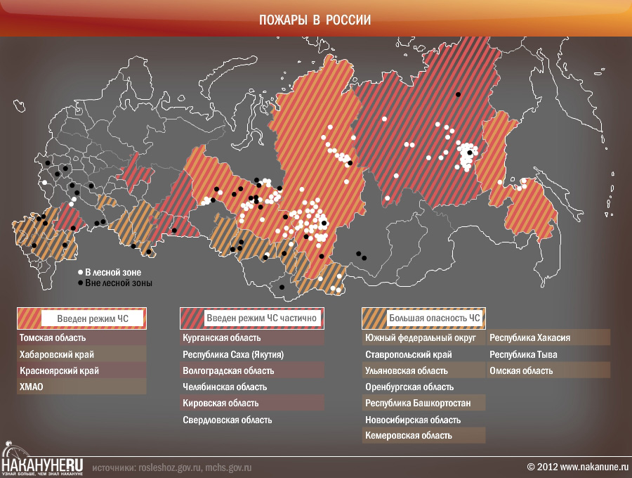 Карта россии с пожарами