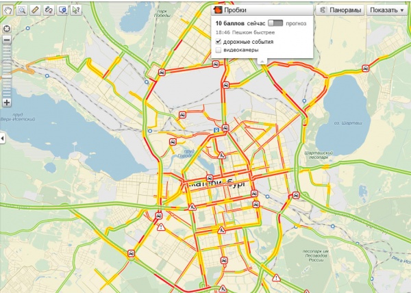 Карта пробок челябинск онлайн