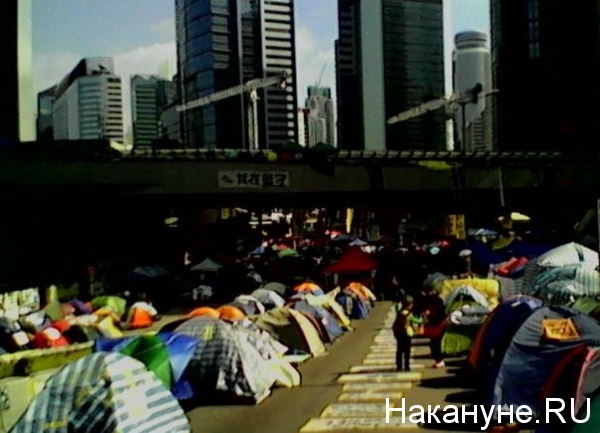 Гонконг, Китай, акция, палаточный городок|Фото: Накануне.RU