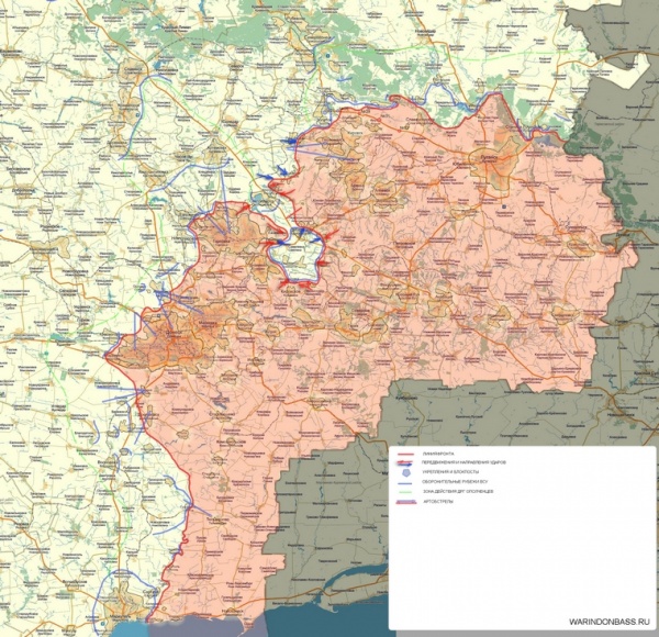 Новороссия, карта, Дебальцево|Фото:cassad.net