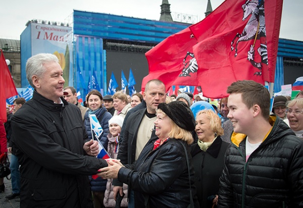 Первомайская демонстрация в Москве 2015|Фото:http://www.mos.ru/