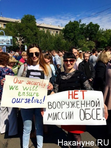 митинг против миссии ОБСЕ, Донецк|Фото: Накануне.RU
